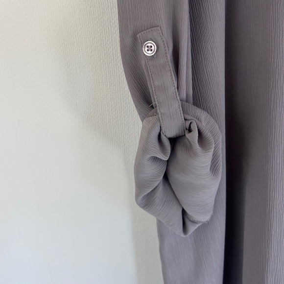 SOFT SURROUNDINGS Asymmetric Mayfair Tunic Top Lagenlook Boho Art Wear Gray Sz L - Picture 11 of 15